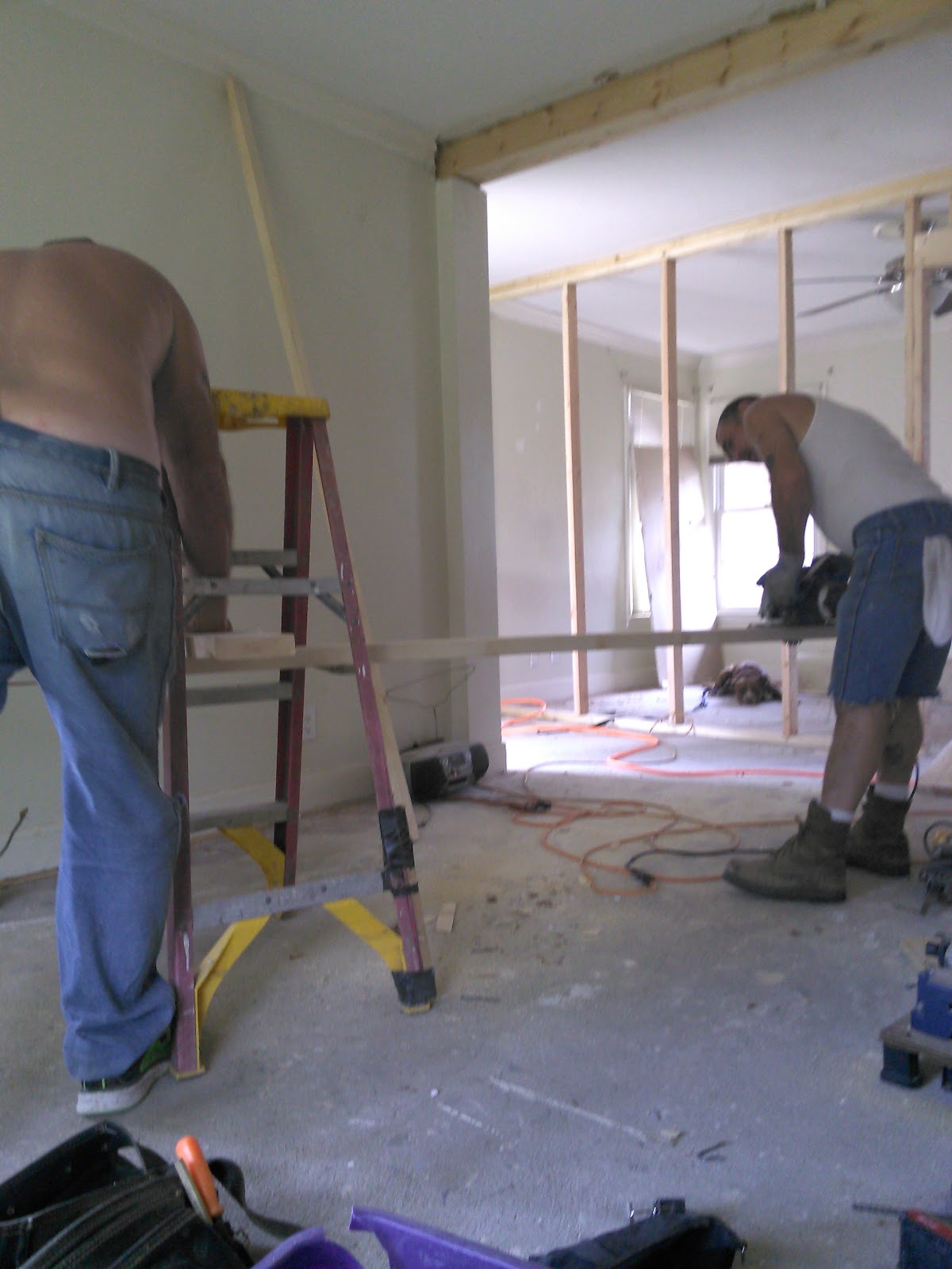 Interior remodeling in progress