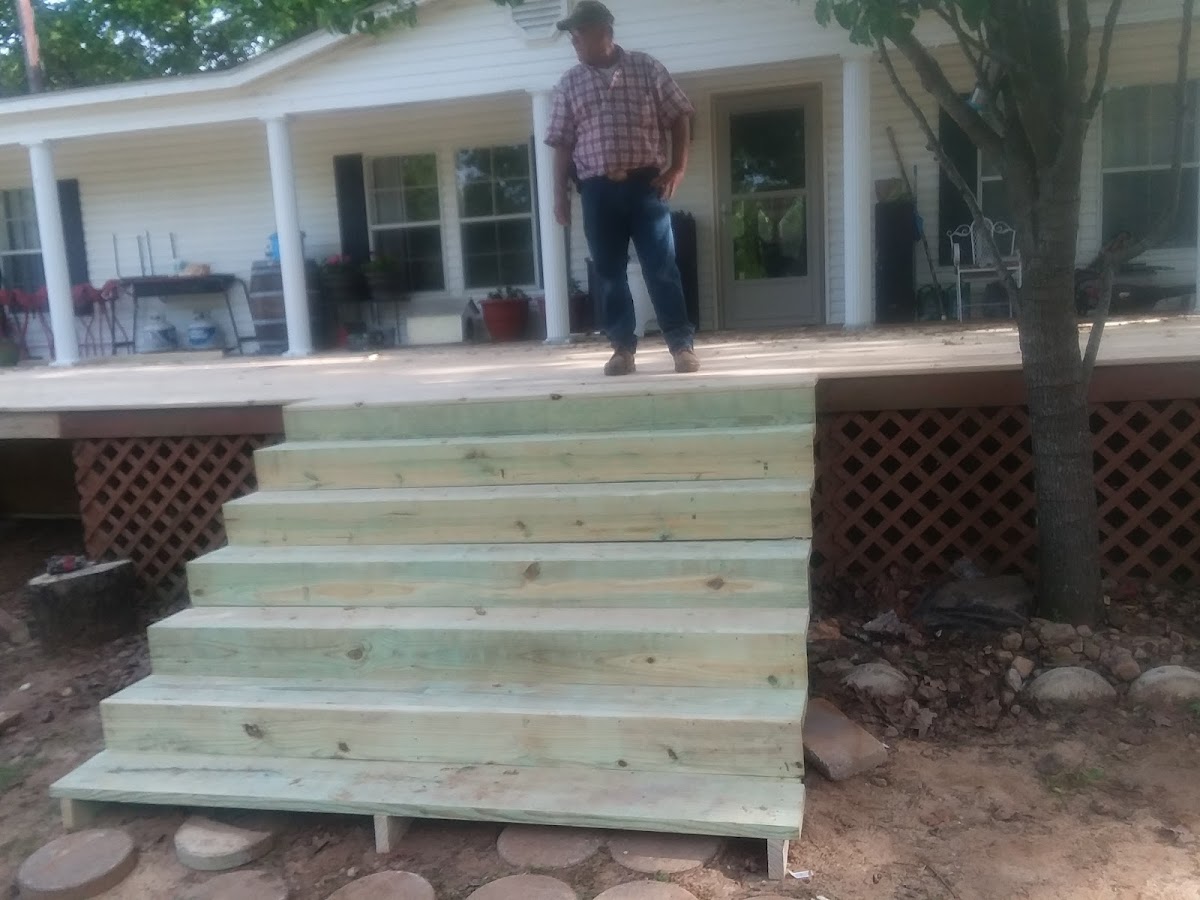 Completed deck stairs