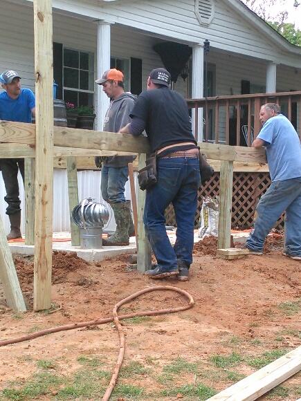Deck framing team